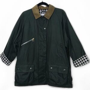 Barbour by AlexaChung Green Edith Waxed Jacket US 10